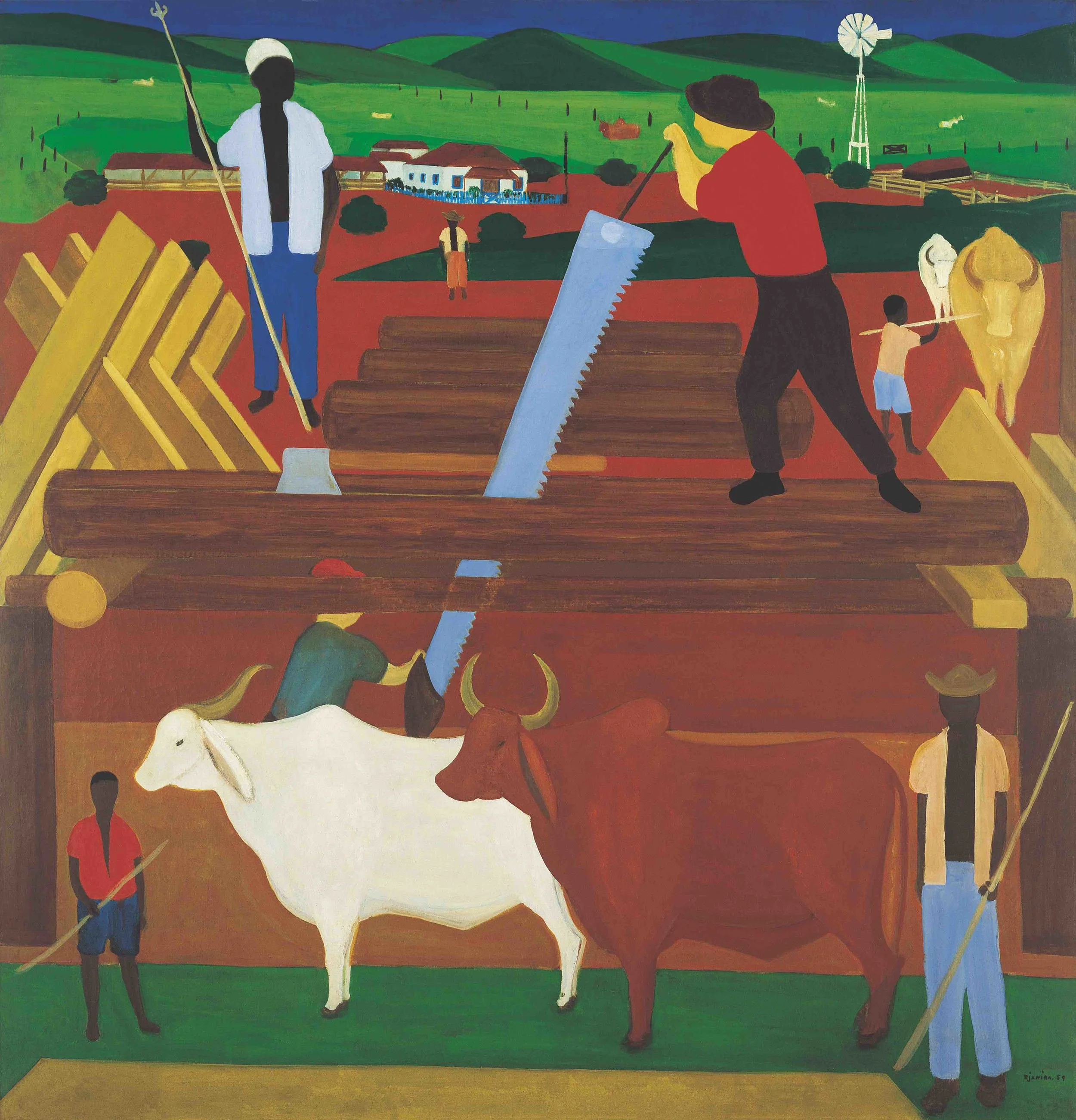 Djanira, Serradores, 1959, óleo sobre tela, 136 x 131 cm/ Foto: Pedro Oswaldo Cruz