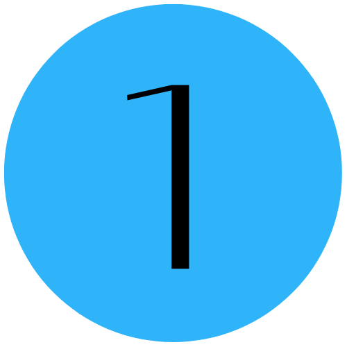 blue circle icon with the #1