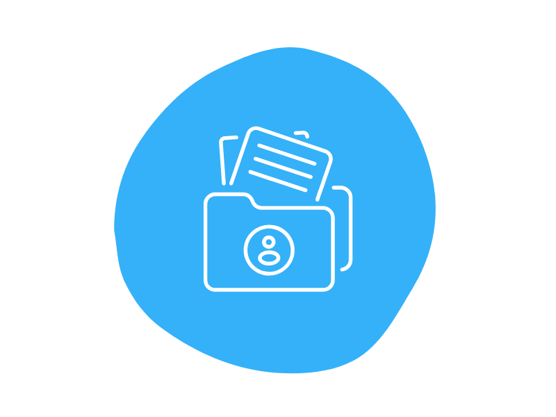 icon of folder with files sticking out of the top