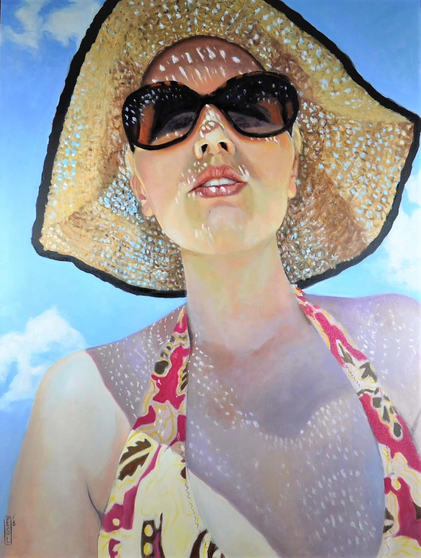 "Sun-dappled" oil on canvas 2018 40" x 30"