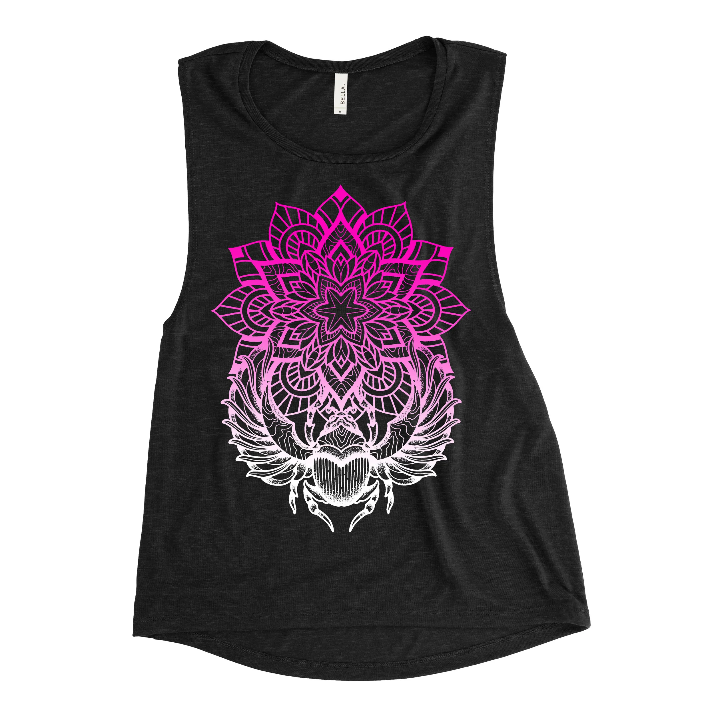 Black Muscle Tank w Pink Gradient Scarab.jpg
