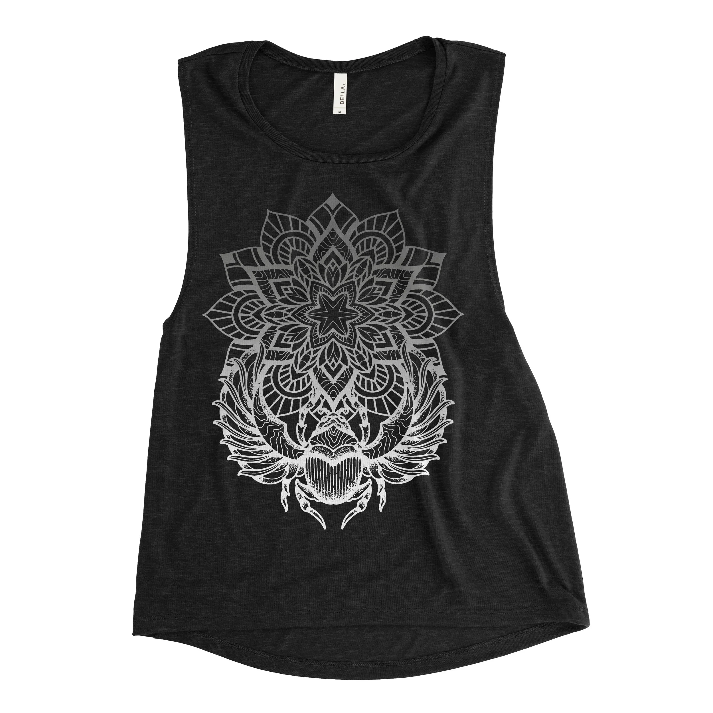 Black Muscle Tank w Silver Gradient Scarab.jpg