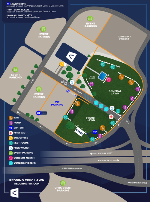 Seating Map — Redding Civic Auditorium