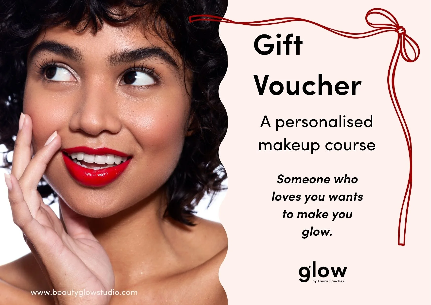 Glow makeup course gift voucher for a personalised makeup lesson