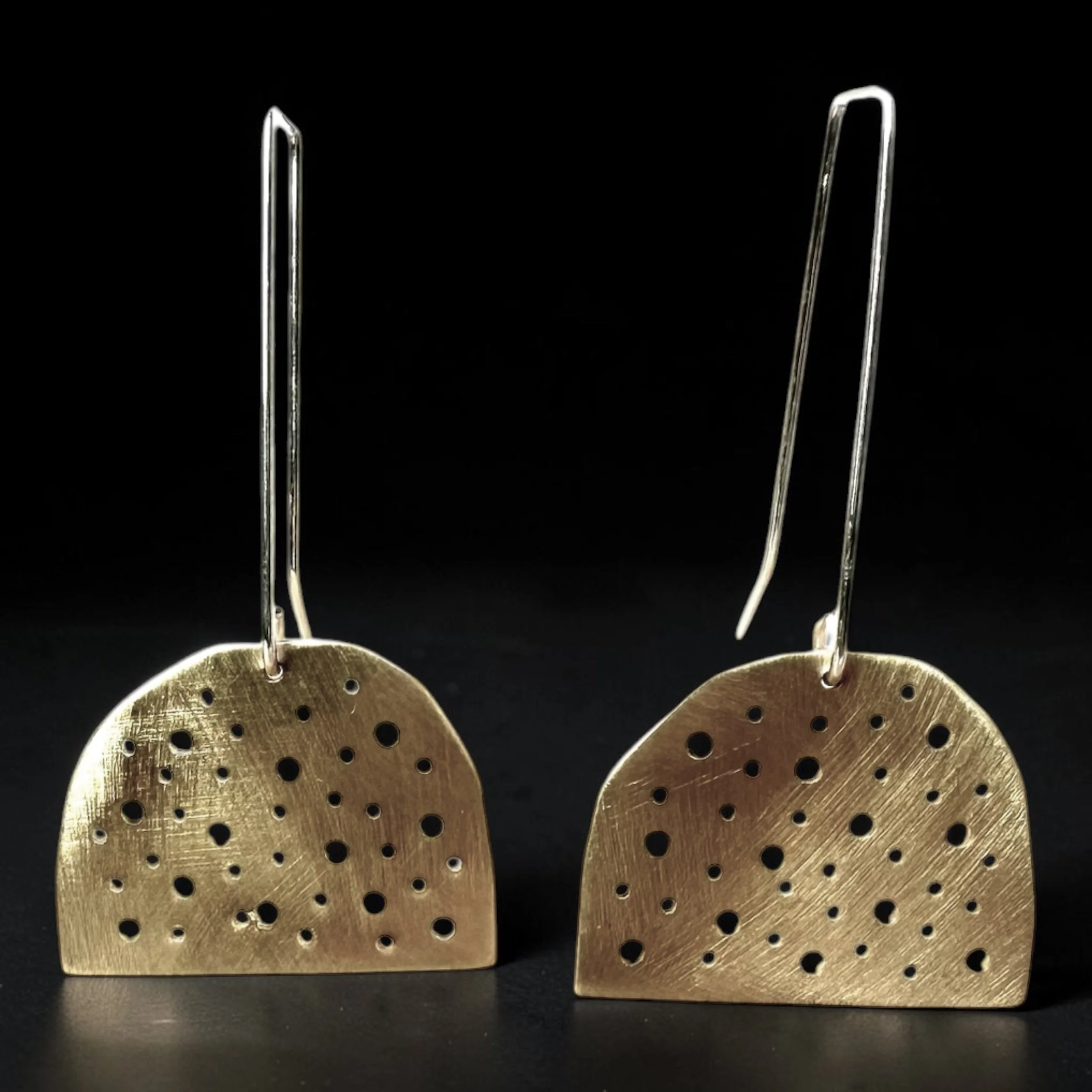 Artisan Bronze Perforated Moonstruck Earrings