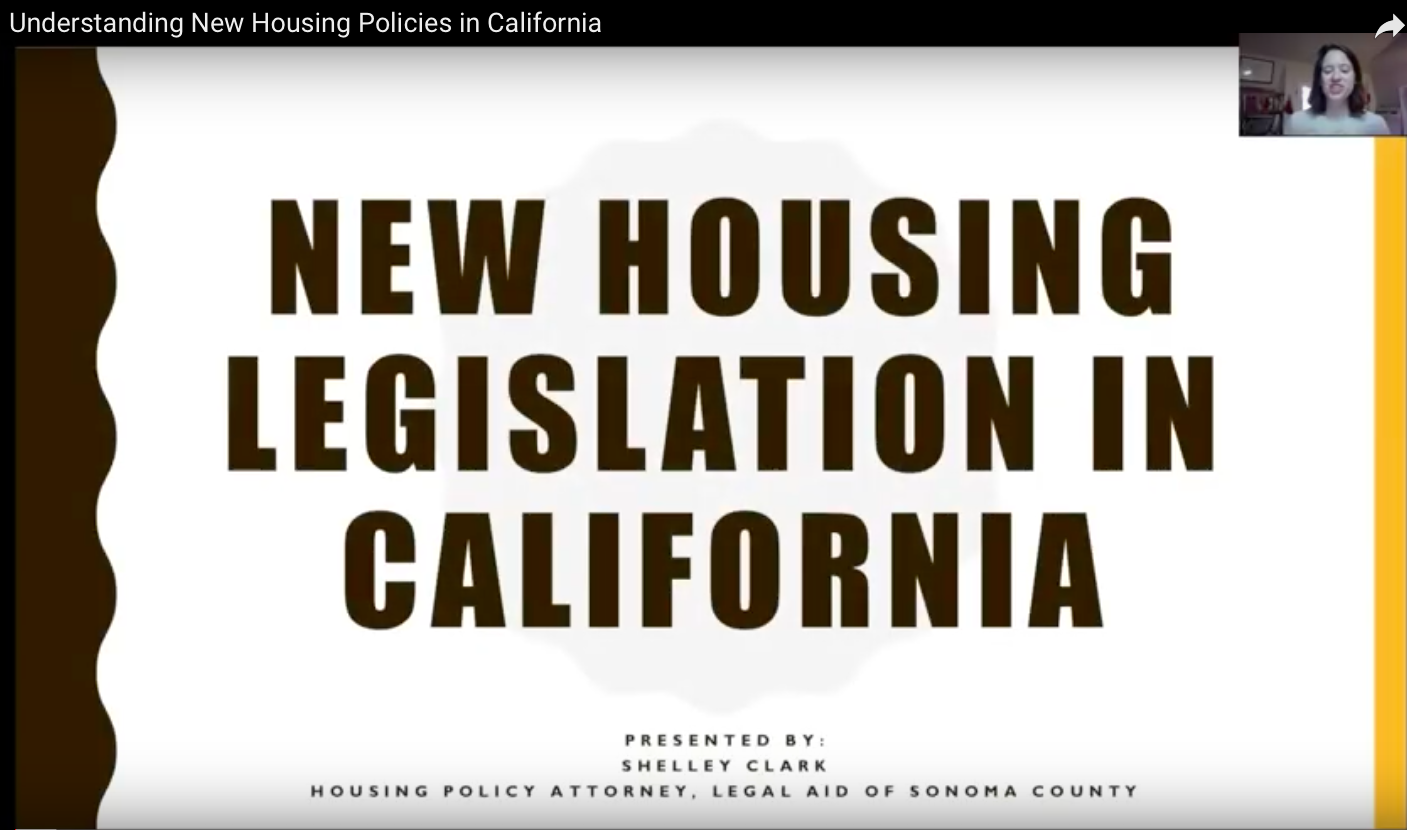 New housing policies in California