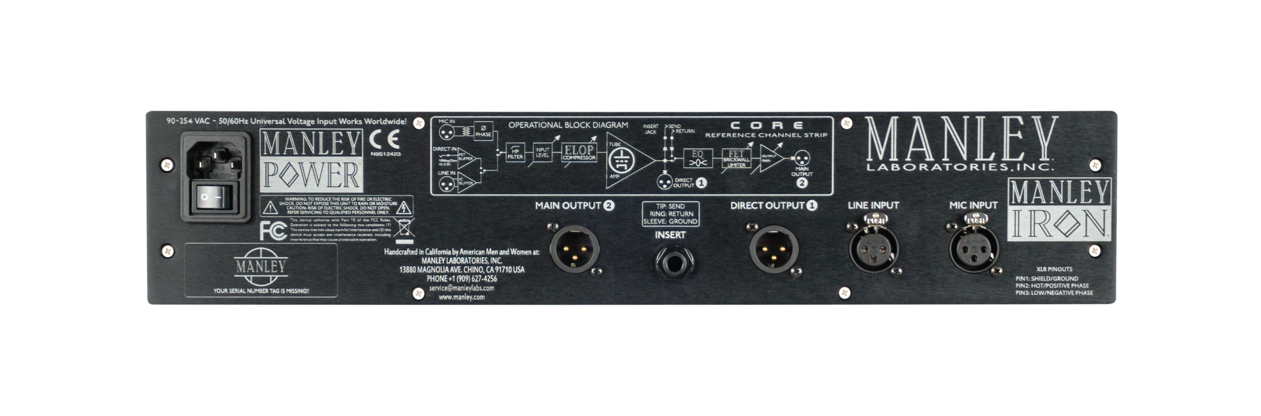 Baxandall EQ Manley Labs Core Channel Tube Channel Strip with ELOP FET Limiter Tube Mic Preamp 