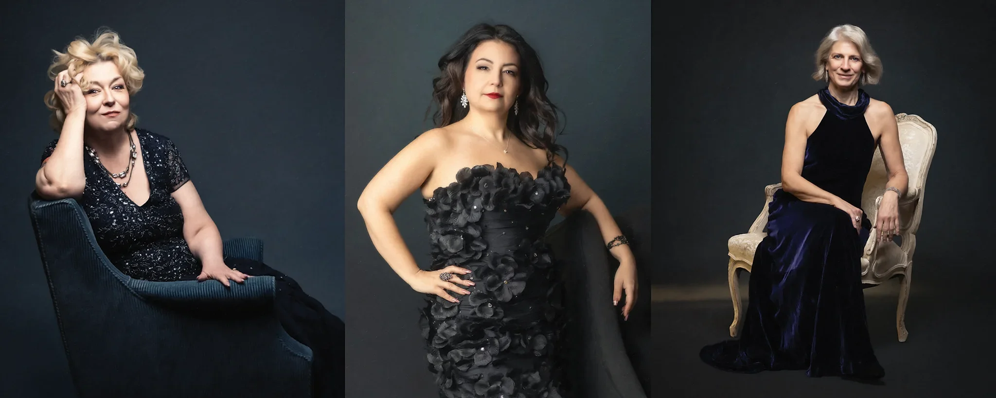 Three participants in the 40 over 40 Campaign at Nicole Mils Portrait.