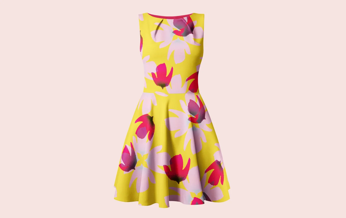 SAMPLE OF FABRIC DESIGN CREATED INTO A DRESS