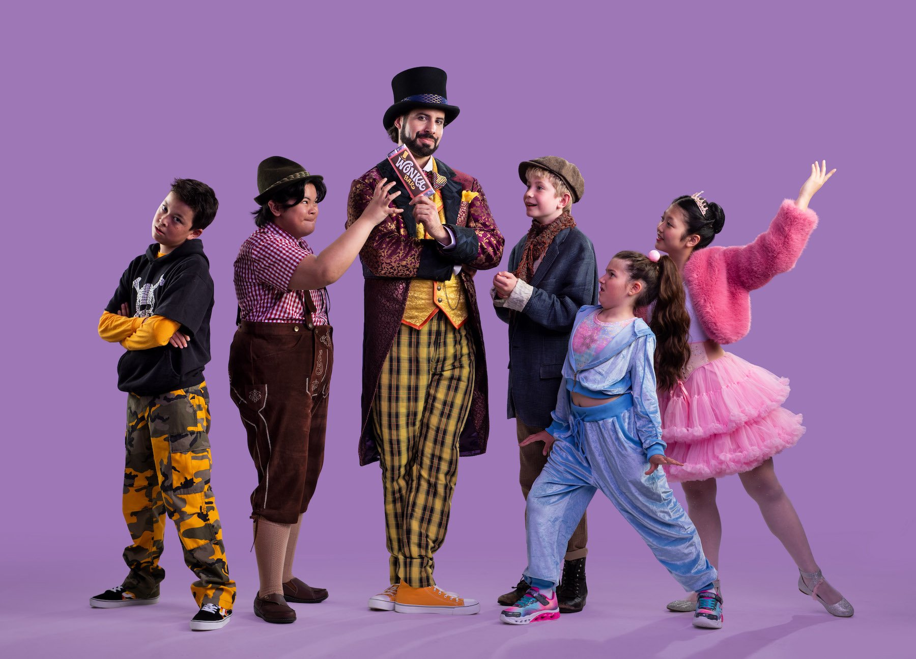 7. TUTS 2025. Charlie and the Chocolate Factory (L to R) Callum Templeton, Angus Silva, Peter Ricardo, Henry Sudds, Elle Hanson, Mana Nakamura. Photo credit Emily Cooper copy.jpeg