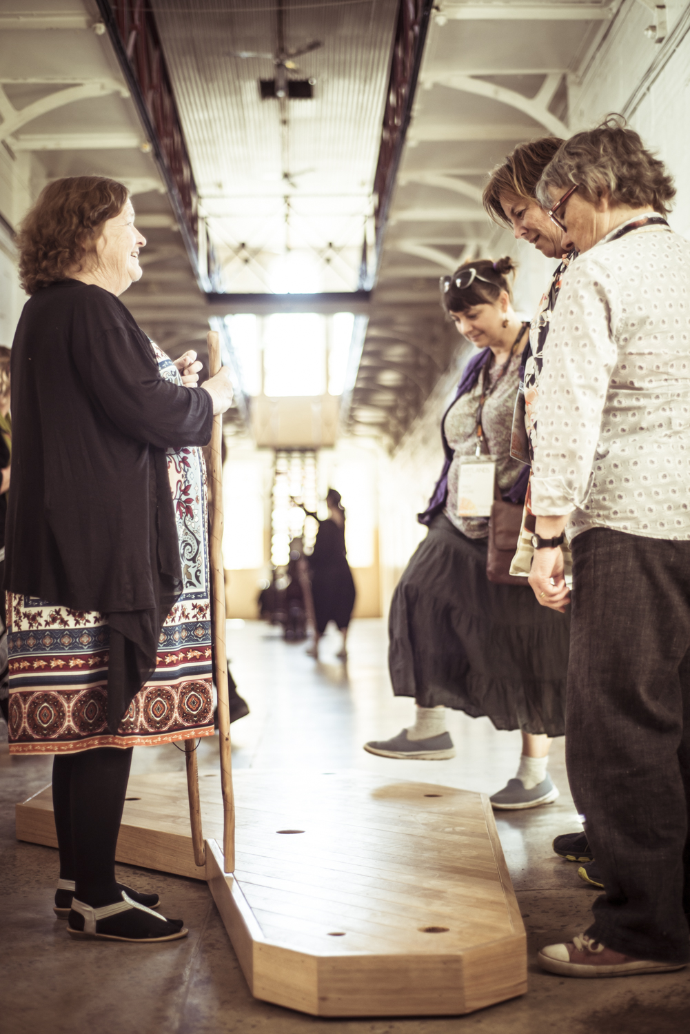  Dustcloud: Prologue, Castlemaine Gaol, Dja Dja Wurrung, 12 October 2018. Contributing artists: Fayen d’Evie, Bryan Phillips, Andy Slater, Janaleen Wolfe, Will Kollmorgen, Adam Leslie, Aaron McPeake, Pippa Samaya. Photo by Pippa Samaya. 