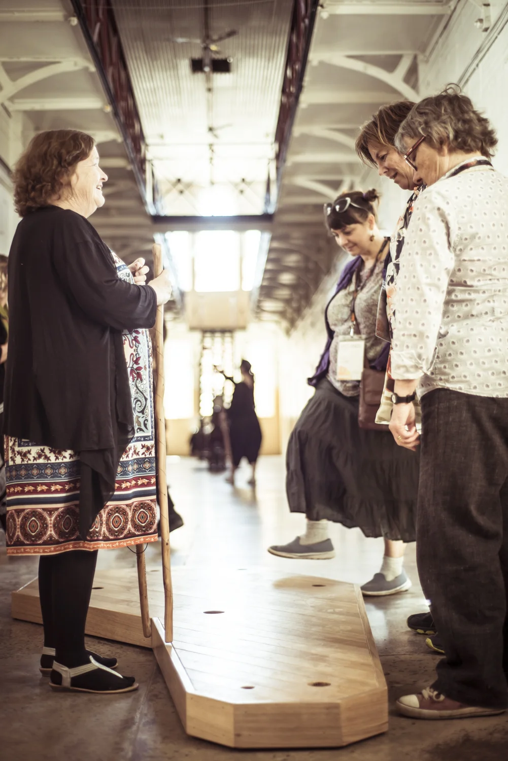 Dustcloud: Prologue, Castlemaine Gaol, Dja Dja Wurrung, 12 October 2018. Contributing artists: Fayen d’Evie, Bryan Phillips, Andy Slater, Janaleen Wolfe, Will Kollmorgen, Adam Leslie, Aaron McPeake, Pippa Samaya. Photo by Pippa Samaya.