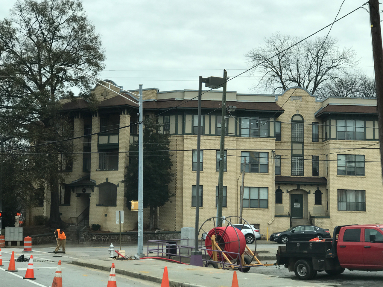 Old apartment buildings nearby, currently gentrifying.