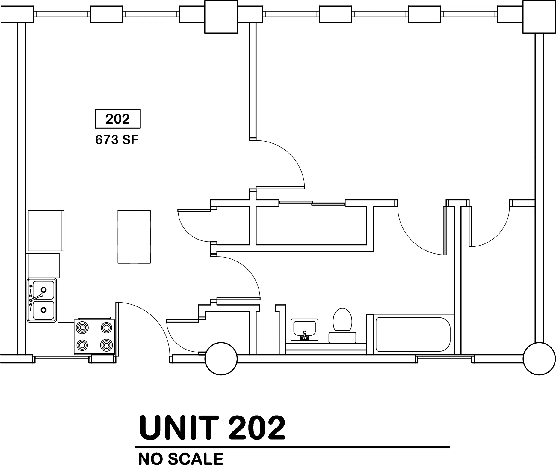 1 bed / 1 bath $825 / 673 sq ft