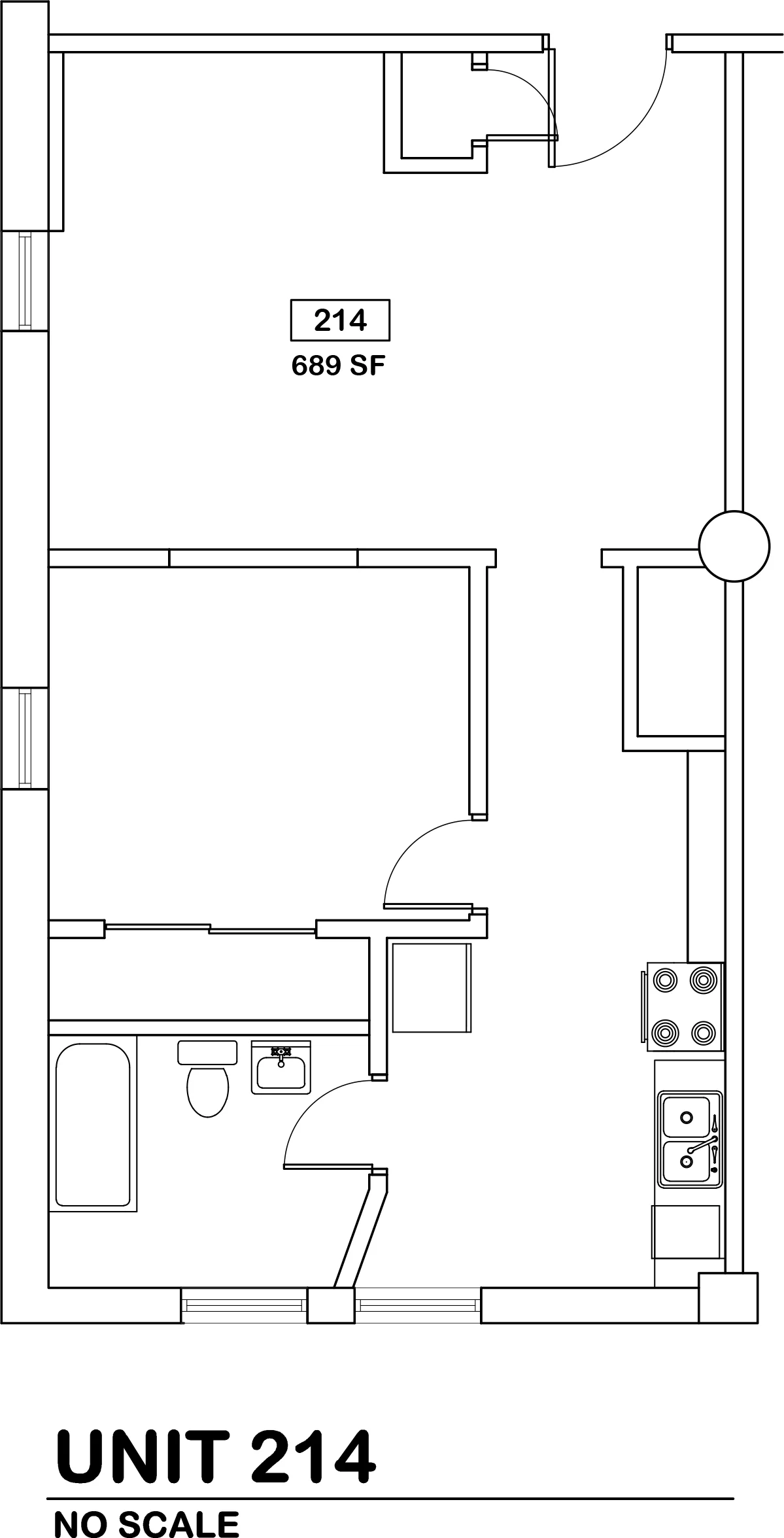 1 bed / 1 bath $799 / 689 sq ft