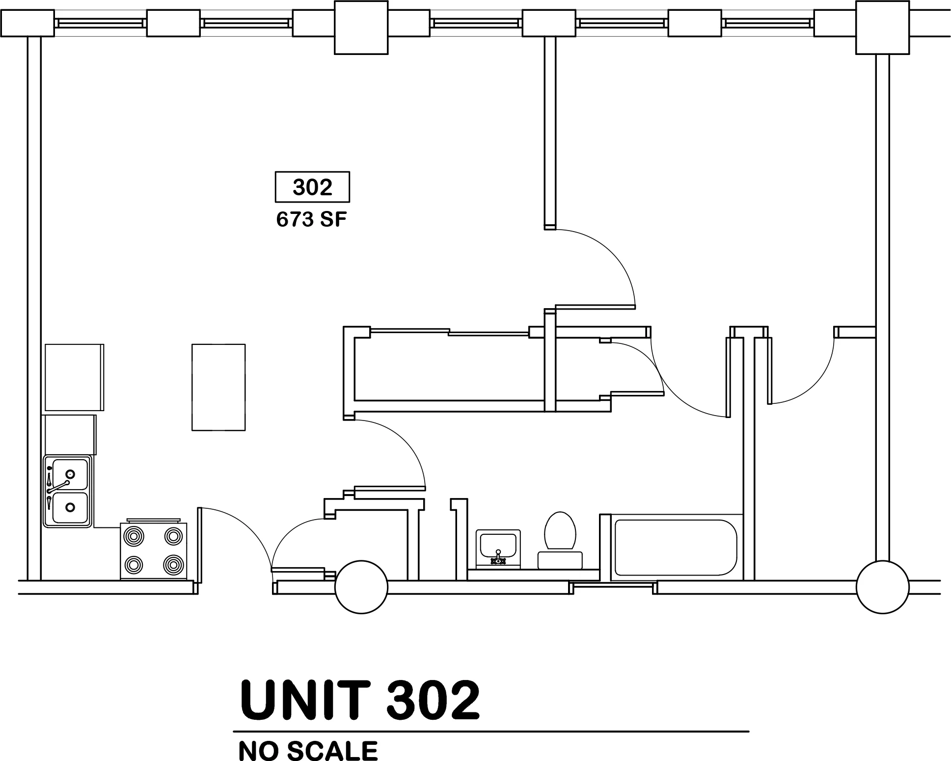 1 bed / 1 bath $725 / 673 sq ft