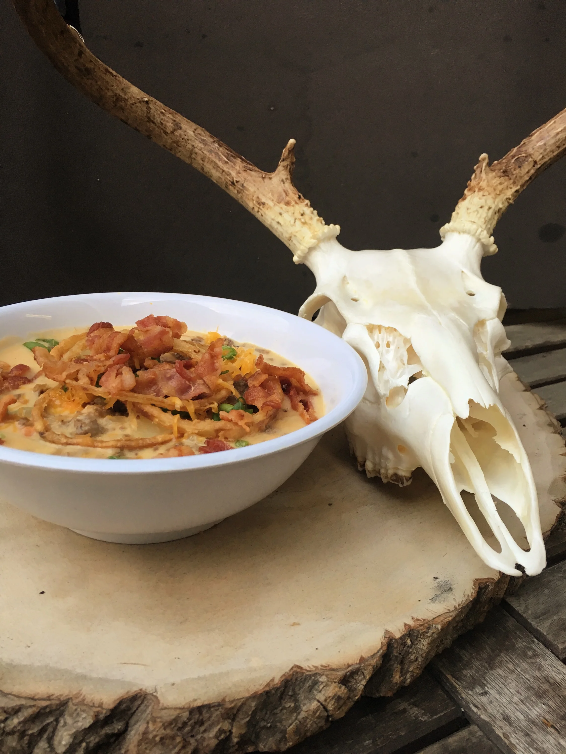 Venison & Bacon Cheeseburger Soup