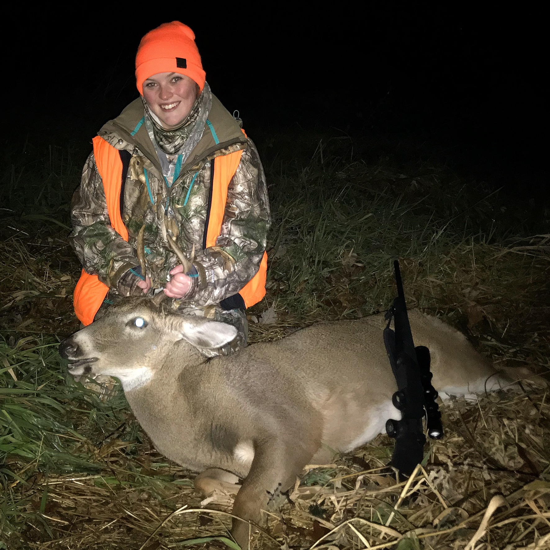 My first buck I harvested opening day of the Wisconsin gun deer opener. He came through right before shooting time ended on my family farm. This deer is not organic but still delicious.