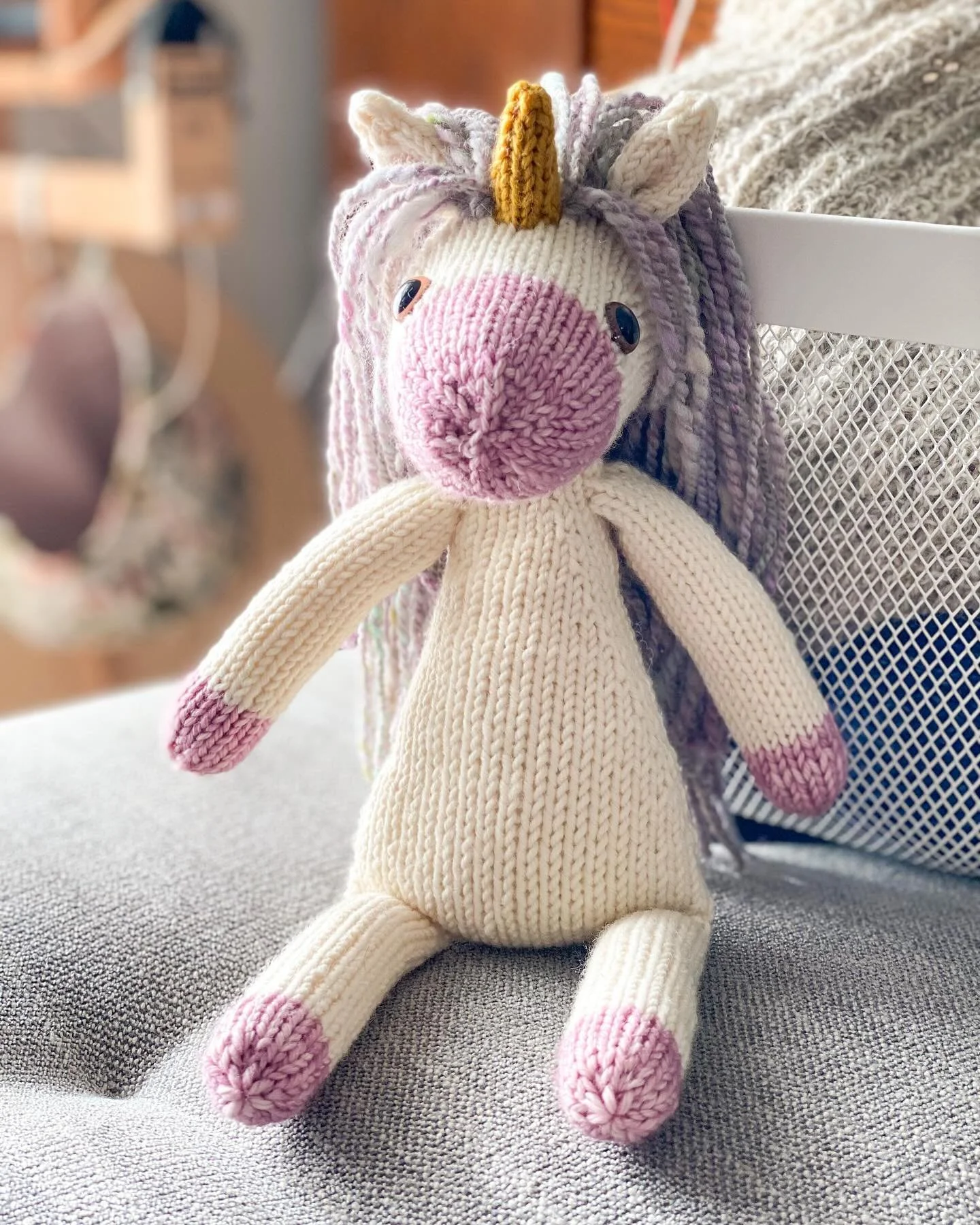 This year&rsquo;s gift knitting is done! Featuring a handspun mane #nillatheunicorn