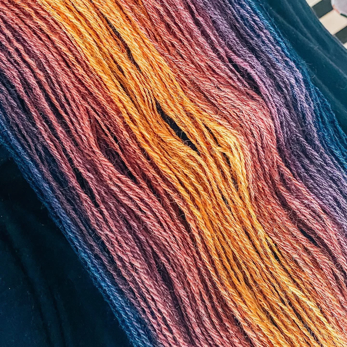 Finished spinning half this pretty gradient during Eleanor&rsquo;s nap time. Fiber dyed by @hilltopkatie

#handspunyarn #louet #louets10 #yarnspinning #handspun #handspunstagram #spinnersofinstagram