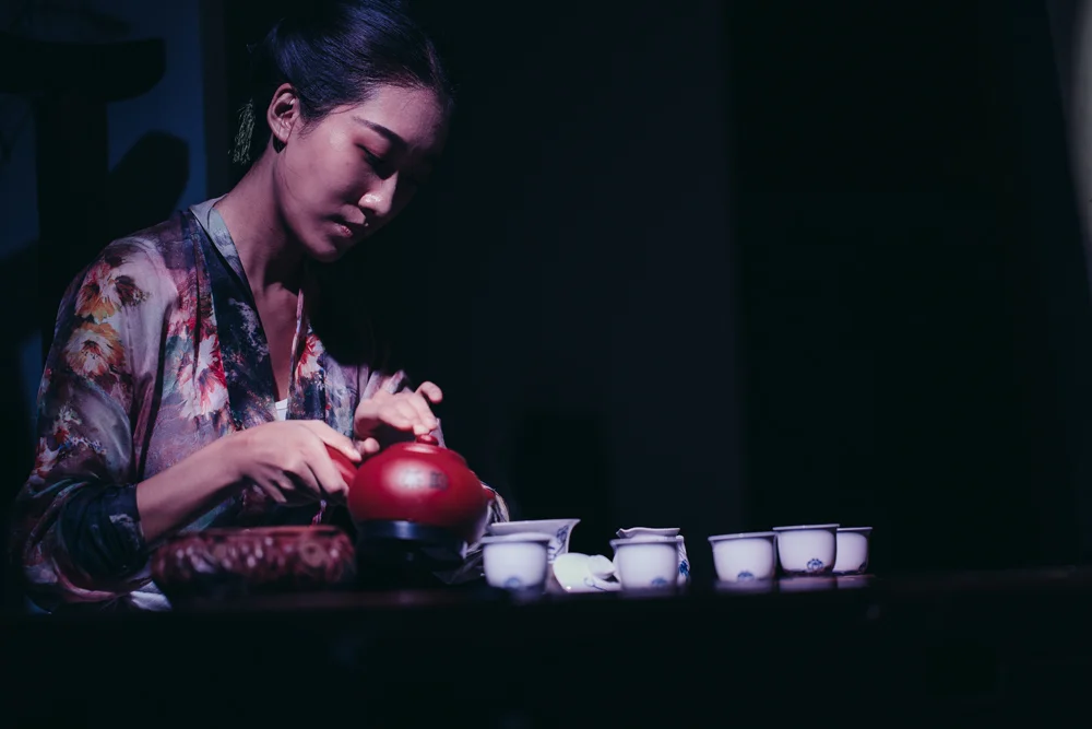 Photo taken at a Tea Ceremony hosted by Master Zheng at his Tea House during an evening's Chinese Cultural Event. We were so fortunate to be his invited guests. 