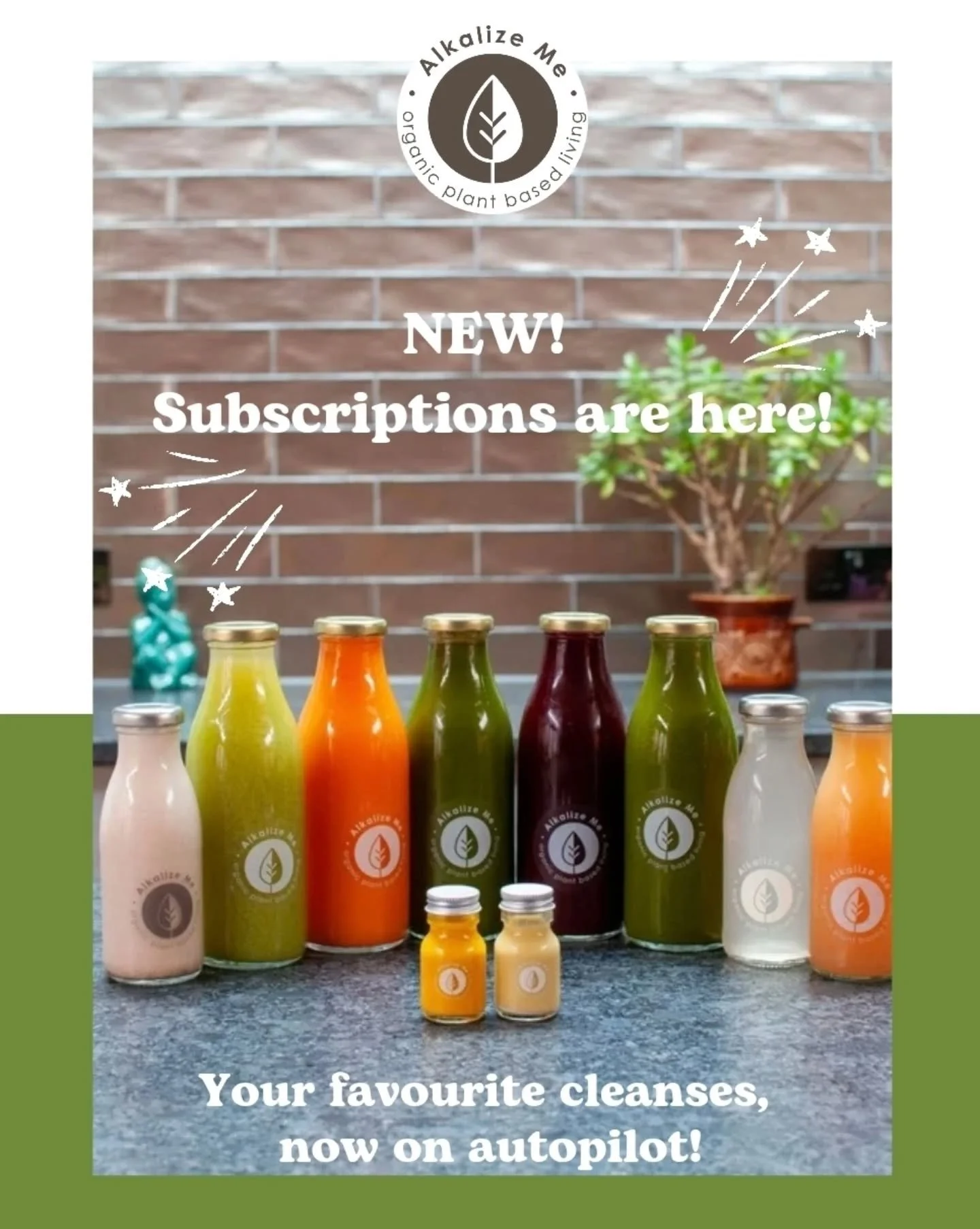 ✨New at Alkalize Me ✨

Your wellness routine just got simpler.

We have now introduced subscriptions to all of our juice cleanses on the website! 

You can subscribe and have them delivered on your schedule ~ 2-weekly or monthly and benefit from subs