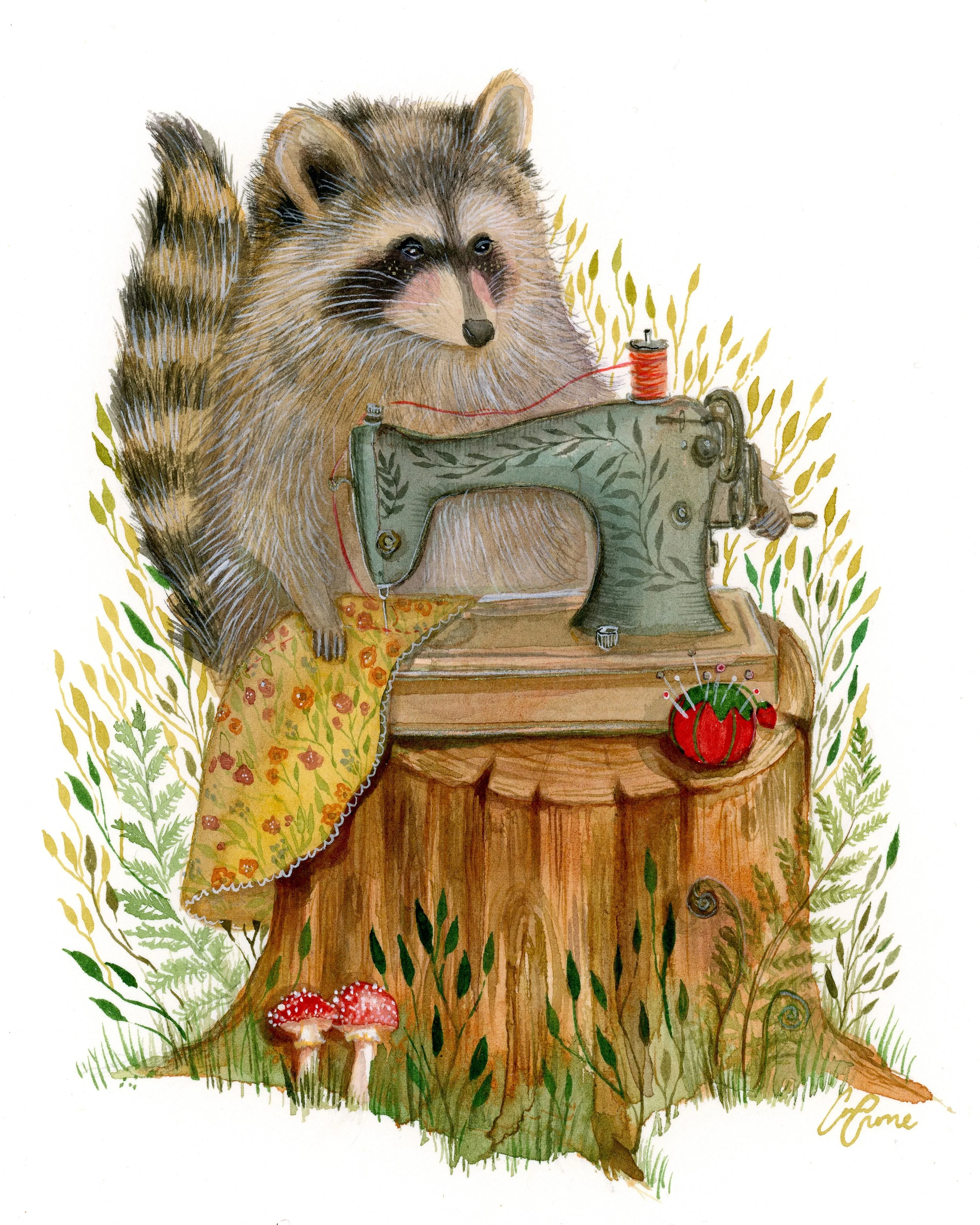 Sewing Raccoon