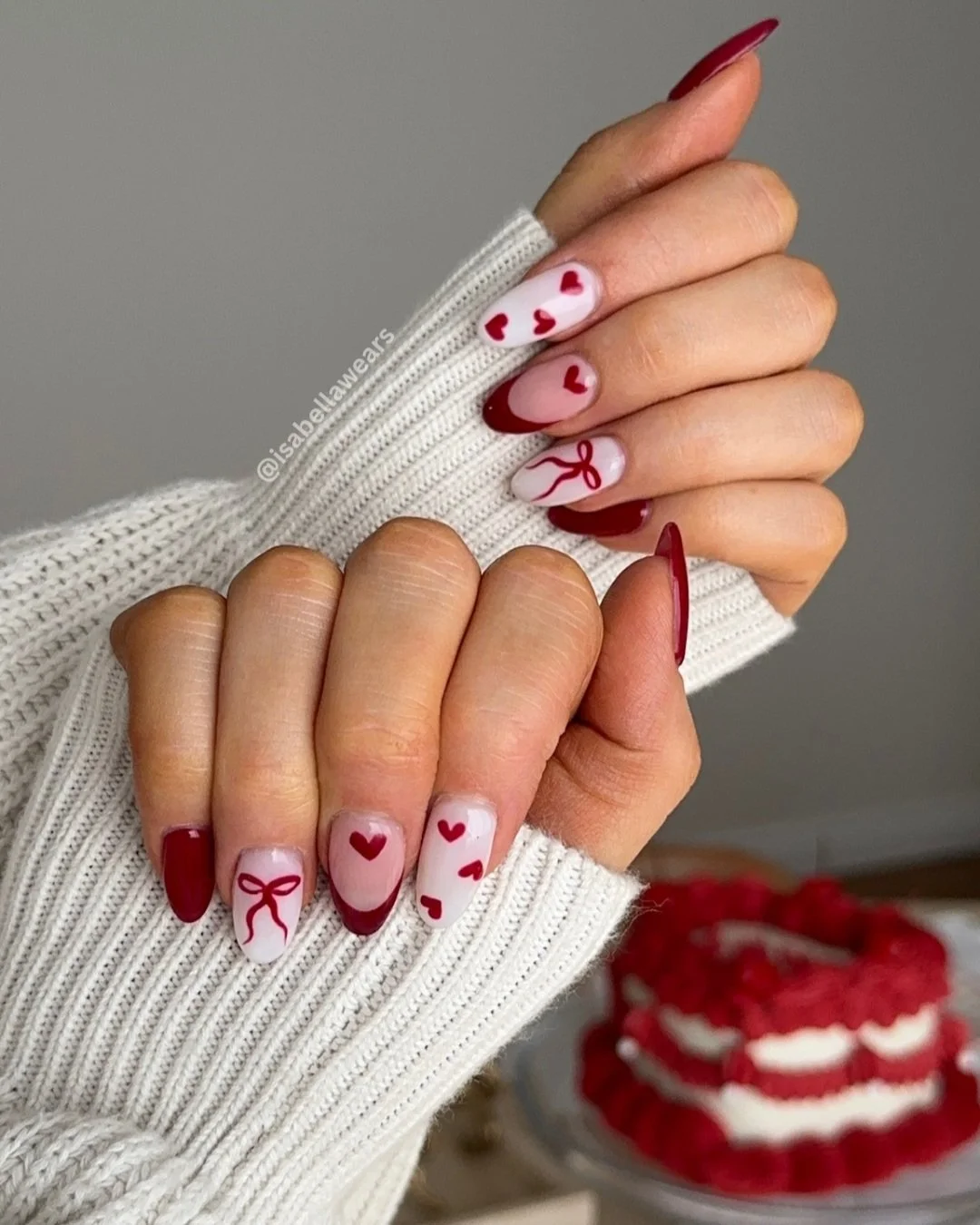 Nail Art Heart Nails for Valentine's Day