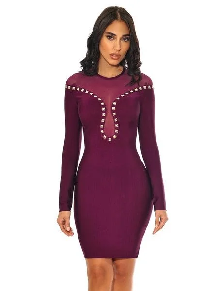 V Studded Bandage Dress