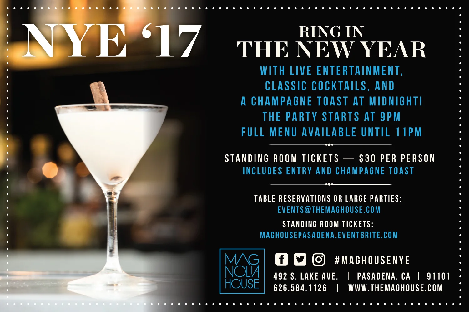   New Year's Eve Campaign    Magnolia House | December 2016 