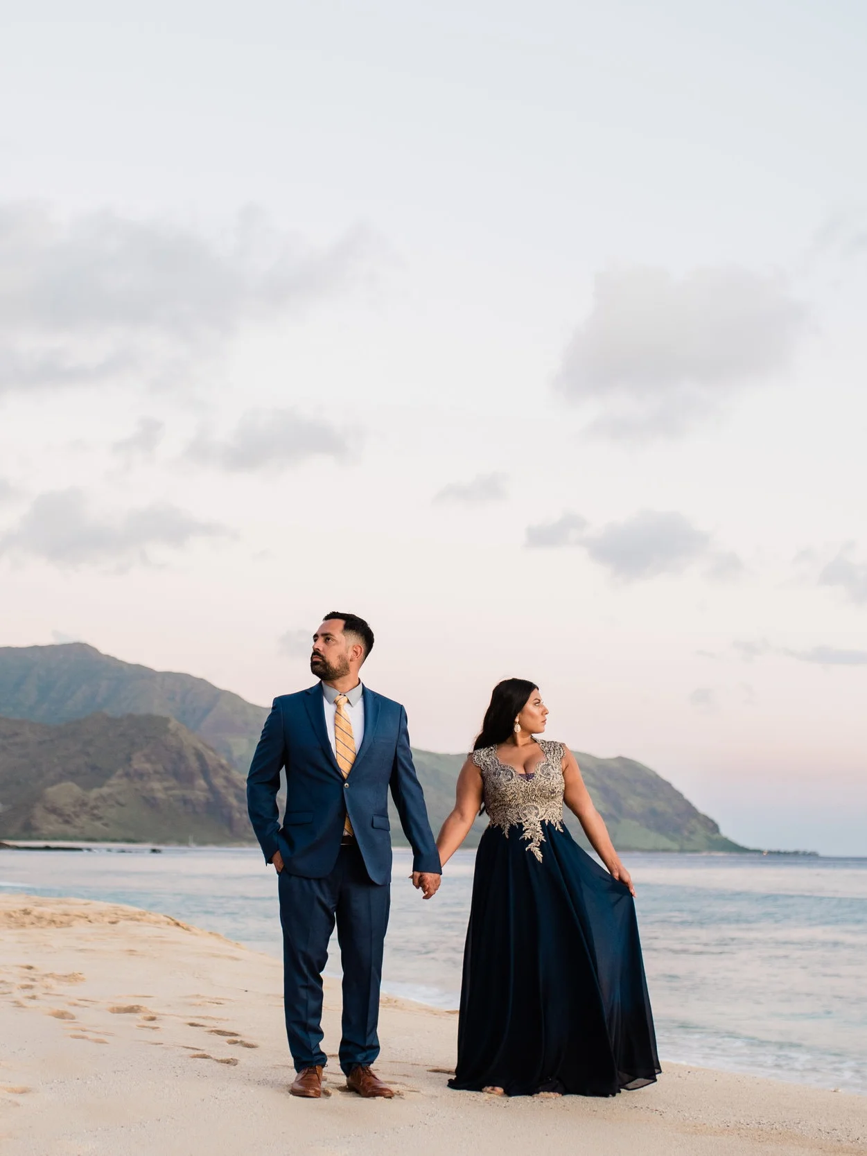 Karina and Quintin // Yokohama Bay, O'ahu Hawaii Engagement Session