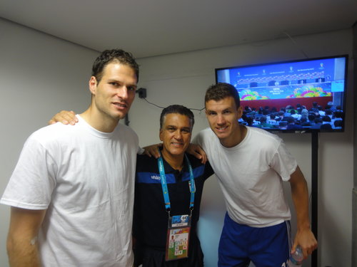 Edin Dzeko and Asmir Begovic