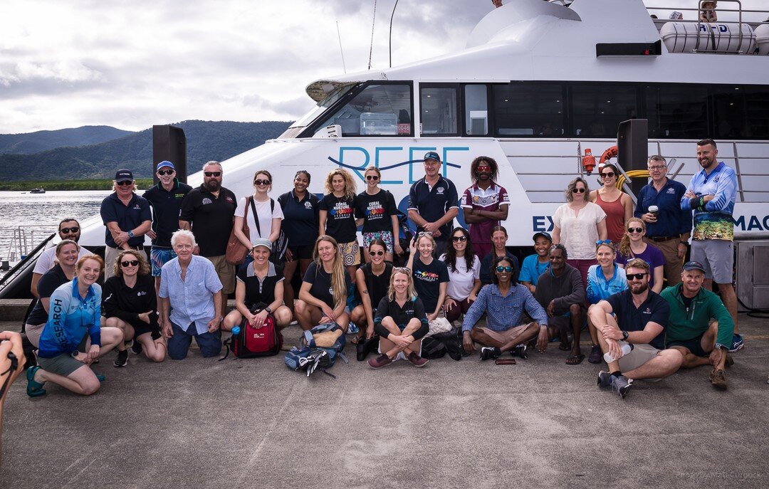 Our first on-water Cairns-Port Douglas Reef Hub event!

It was amazing to led our first Cairns-Port Douglas Reef Hub workshop out to Moore Reef with local partners, Gunggandji Traditional Owners and scientists visiting for the AMSA conference.

This 