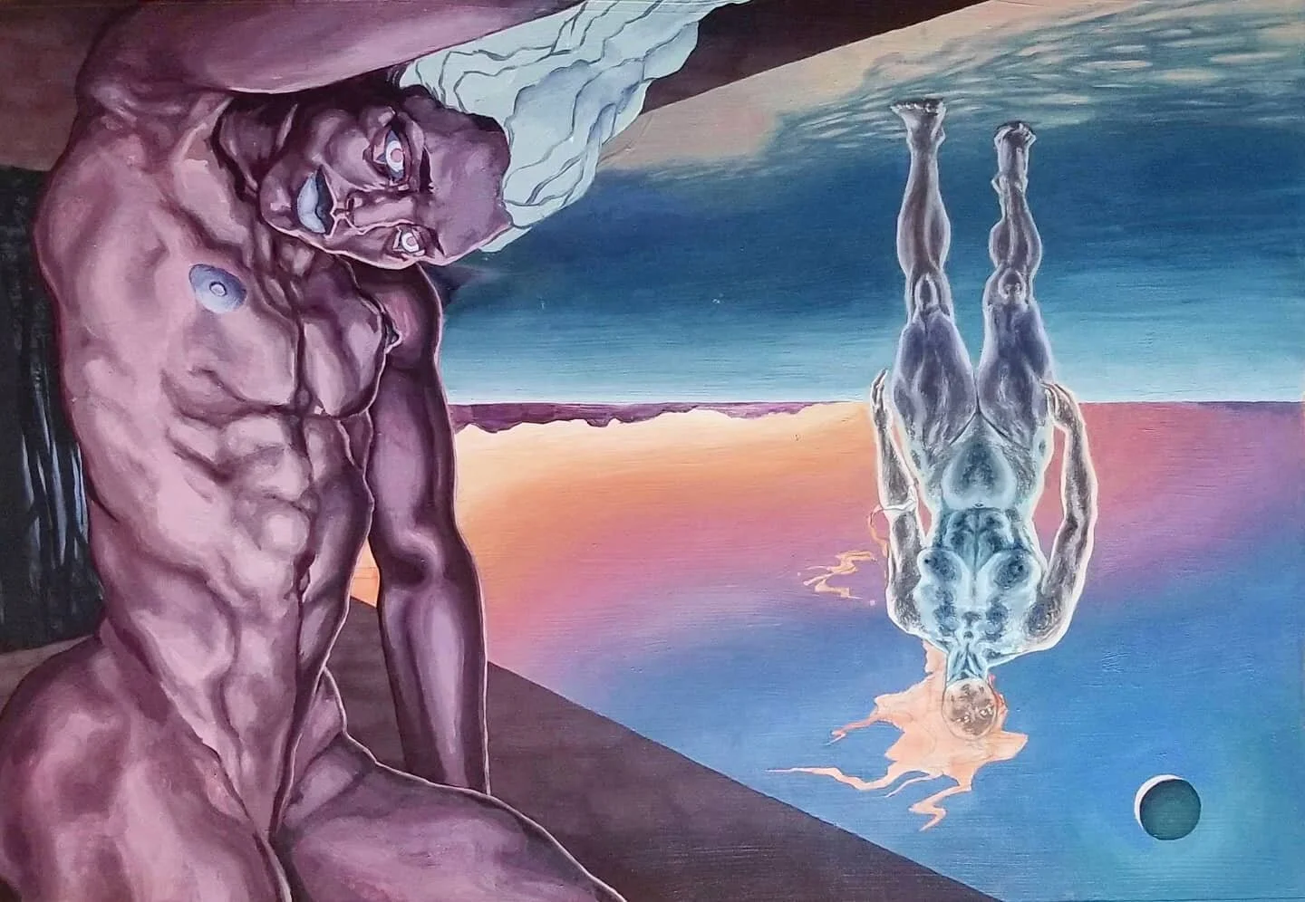 Topsy Turvy

Prometheus
2020
Acrylic and graphite on illustration board

#perspective #androgynous #desertsea #surreal #bigandsmall #explorepage #topcreator #artistsofinstagram