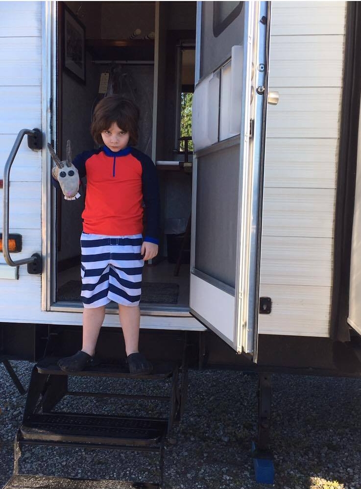 Owen on location from his trailer