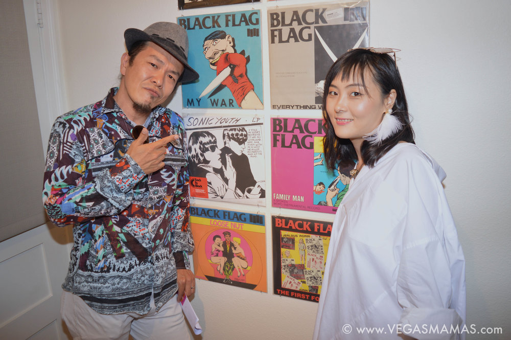 Sush Machida with wife Eri Machida at the Raymond Pettibon opening reception