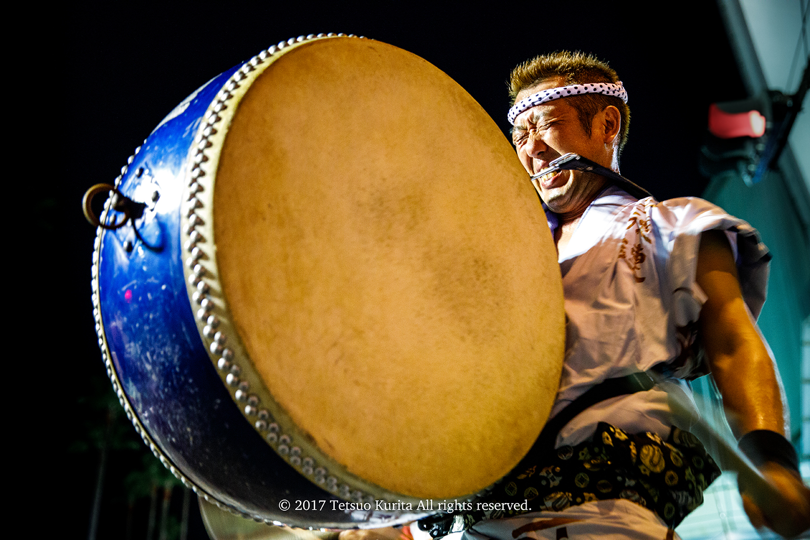 Taiko drummer in Awa odori