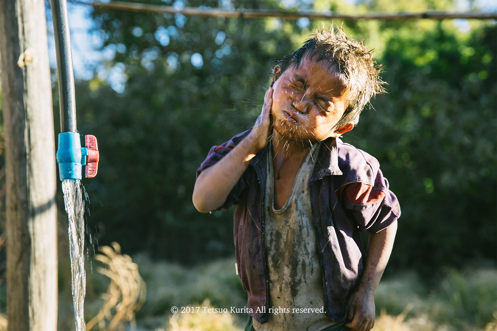 Washing my face