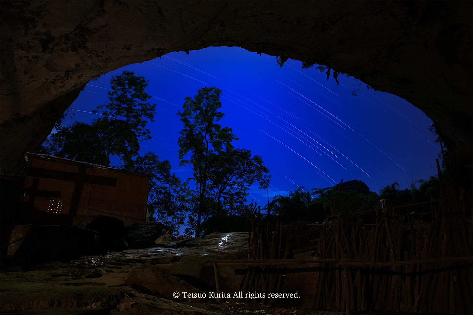 Cave under the moonlight