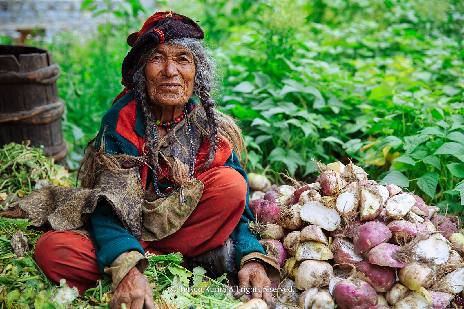 Drokpa lady on farm