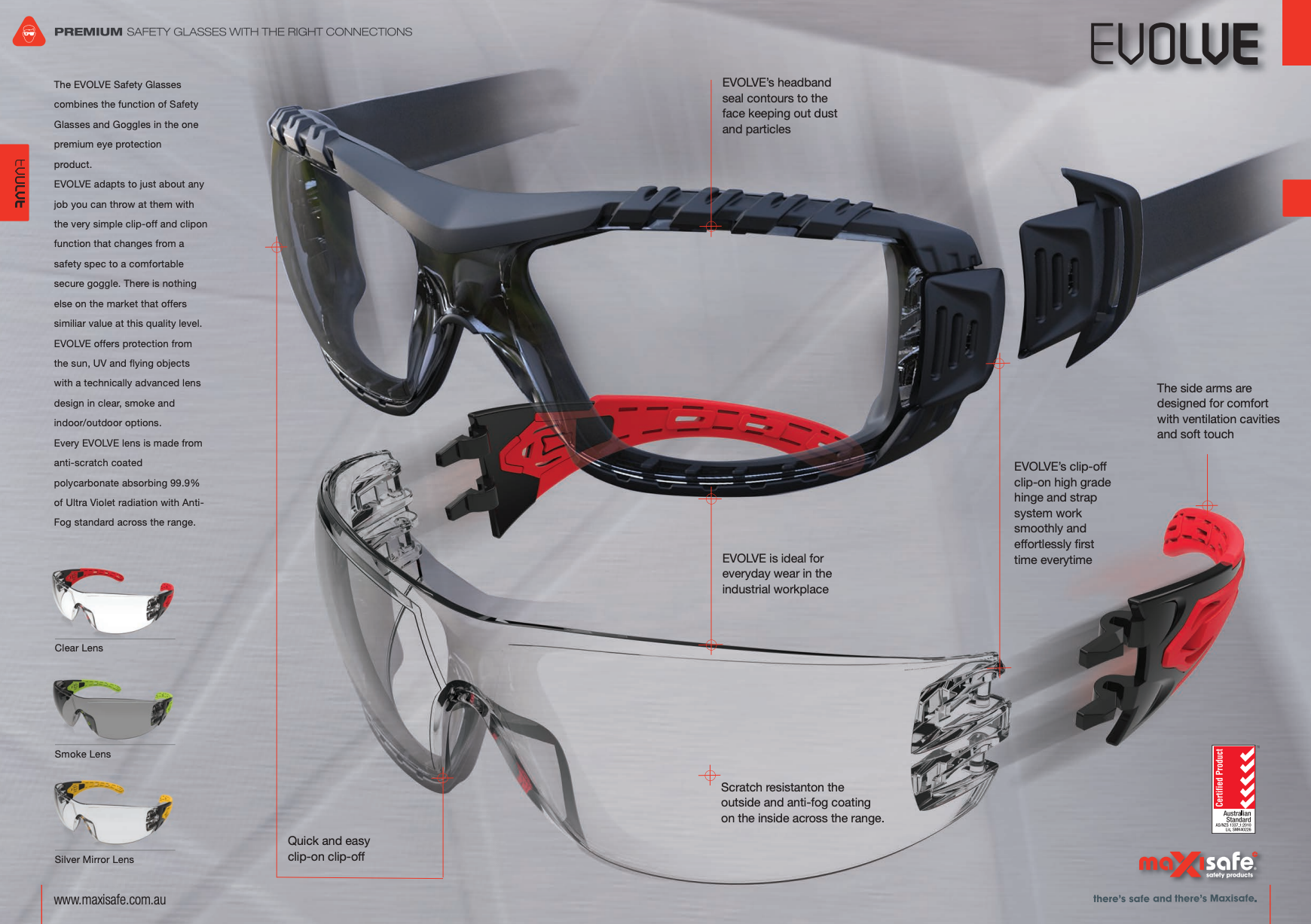 Safety glasses function outlet