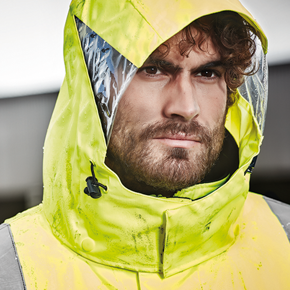 Men's Hi-Vis 4-in-1 Waterproof Jacket with Reversible Fleece Vest