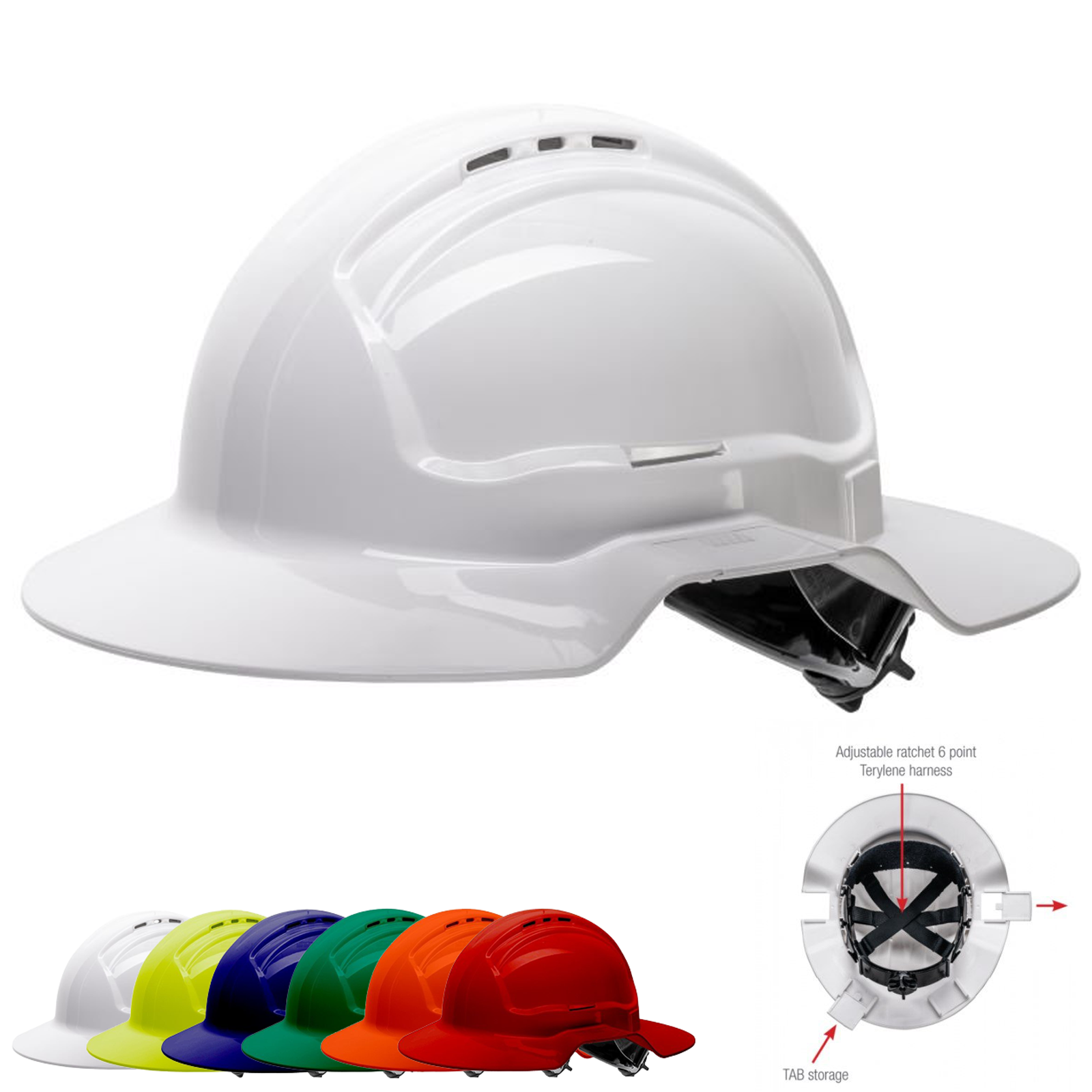 Broad Brim Hard Hats Full Wide Brim SunSafe Australia