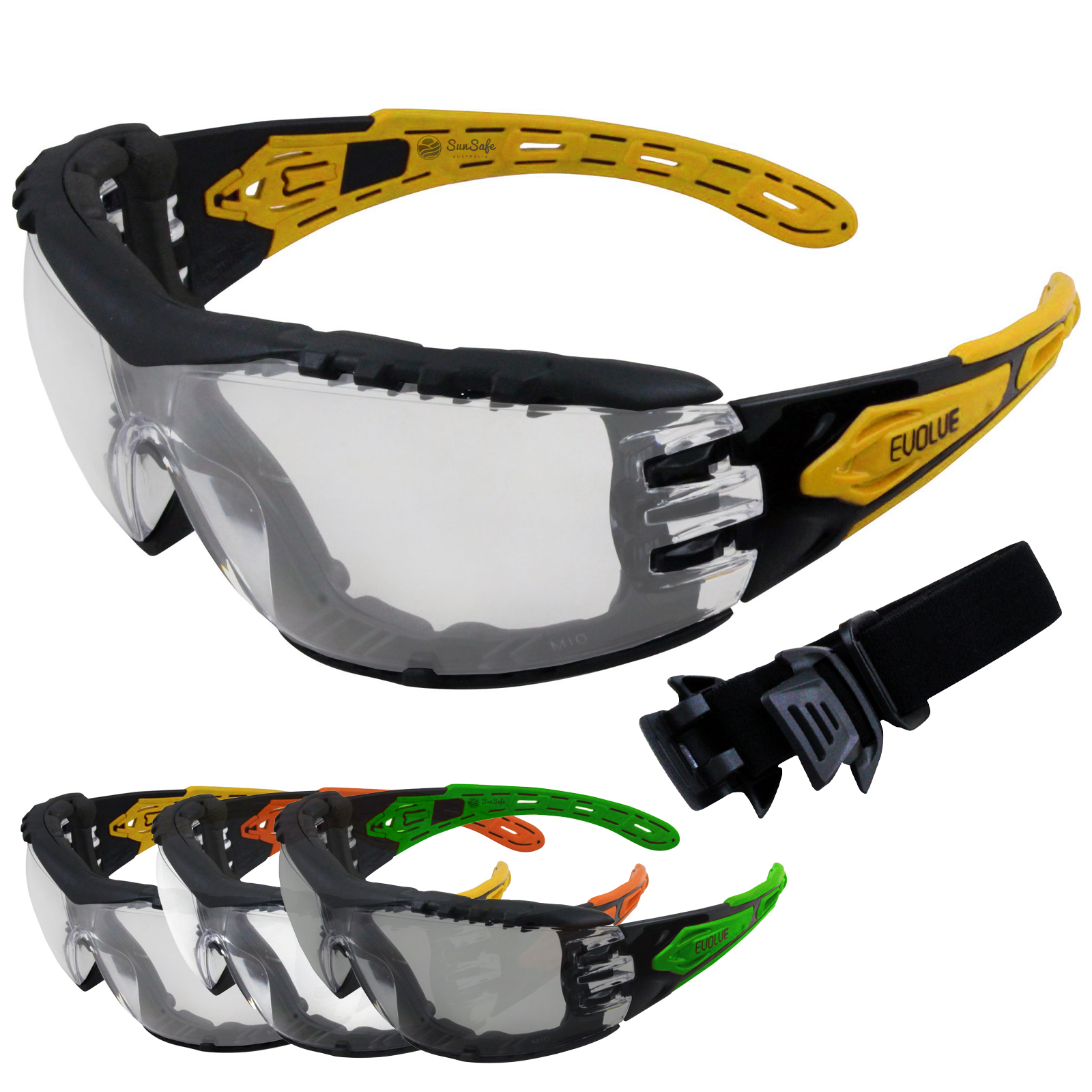Foam Backed Safety Glasses Maxisafe Evolve SunSafe Australia