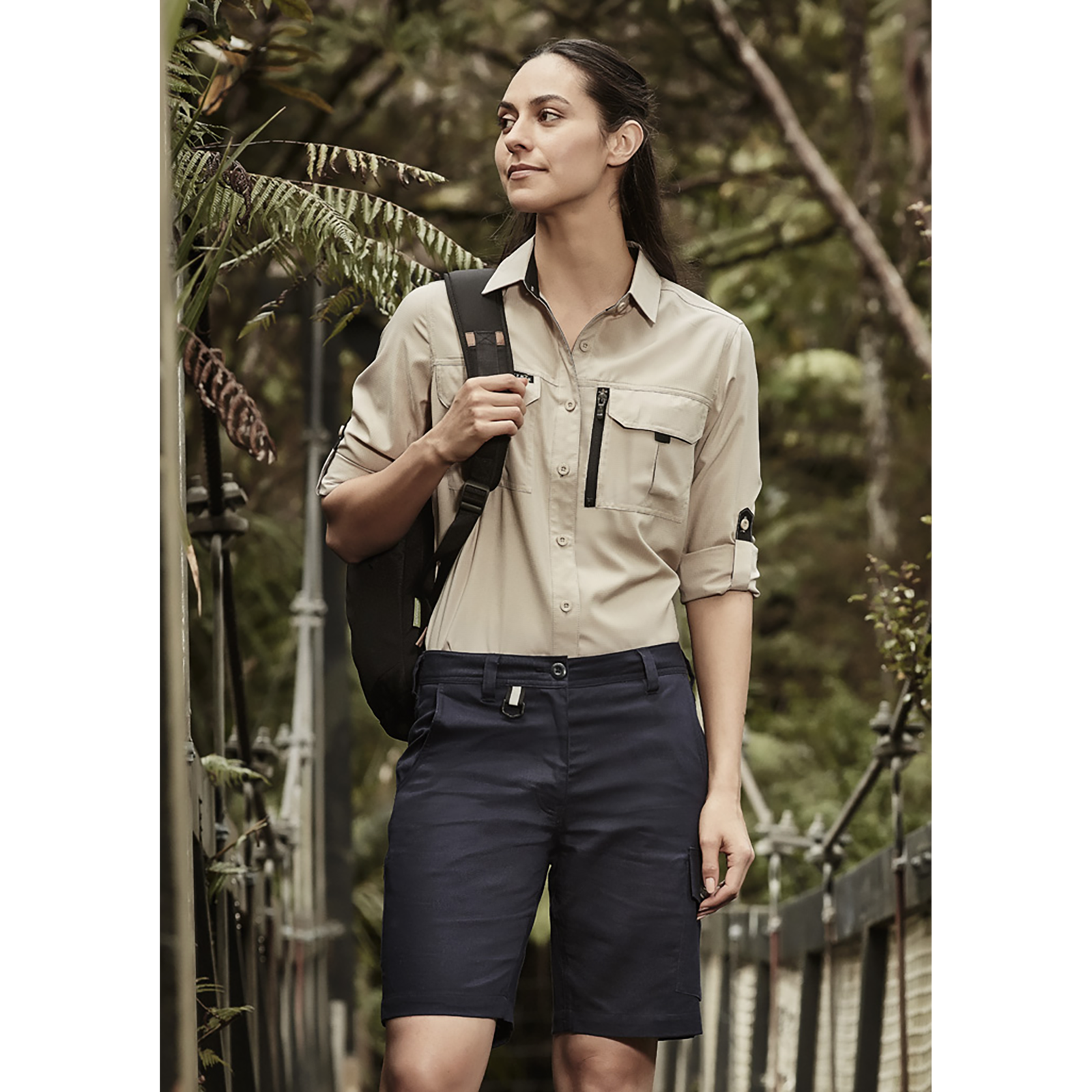 Womens Rugged Cooling Vented Short ZS704 – Cotton ripstop work shorts with mesh venting