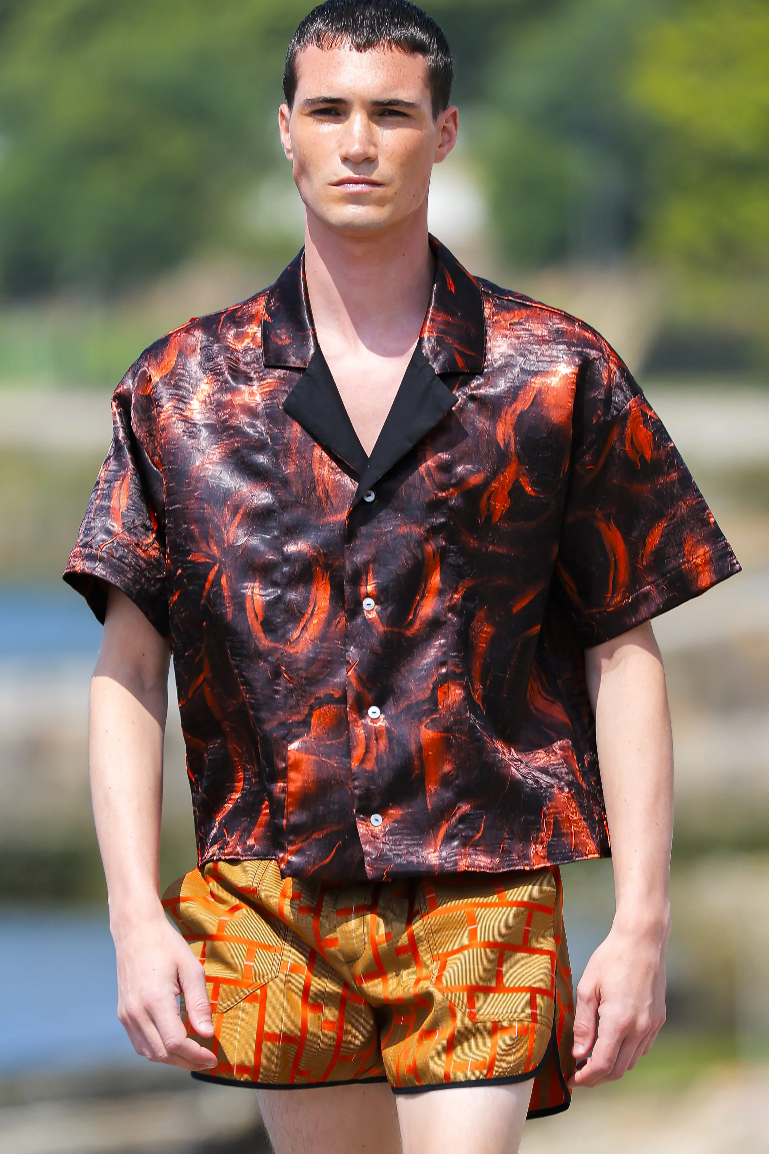 Cropped Flames Shirt