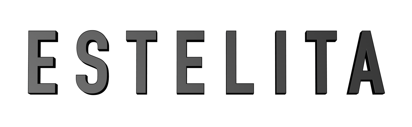 The word 'ESTELITA' in large, gray capital letters on a black background.