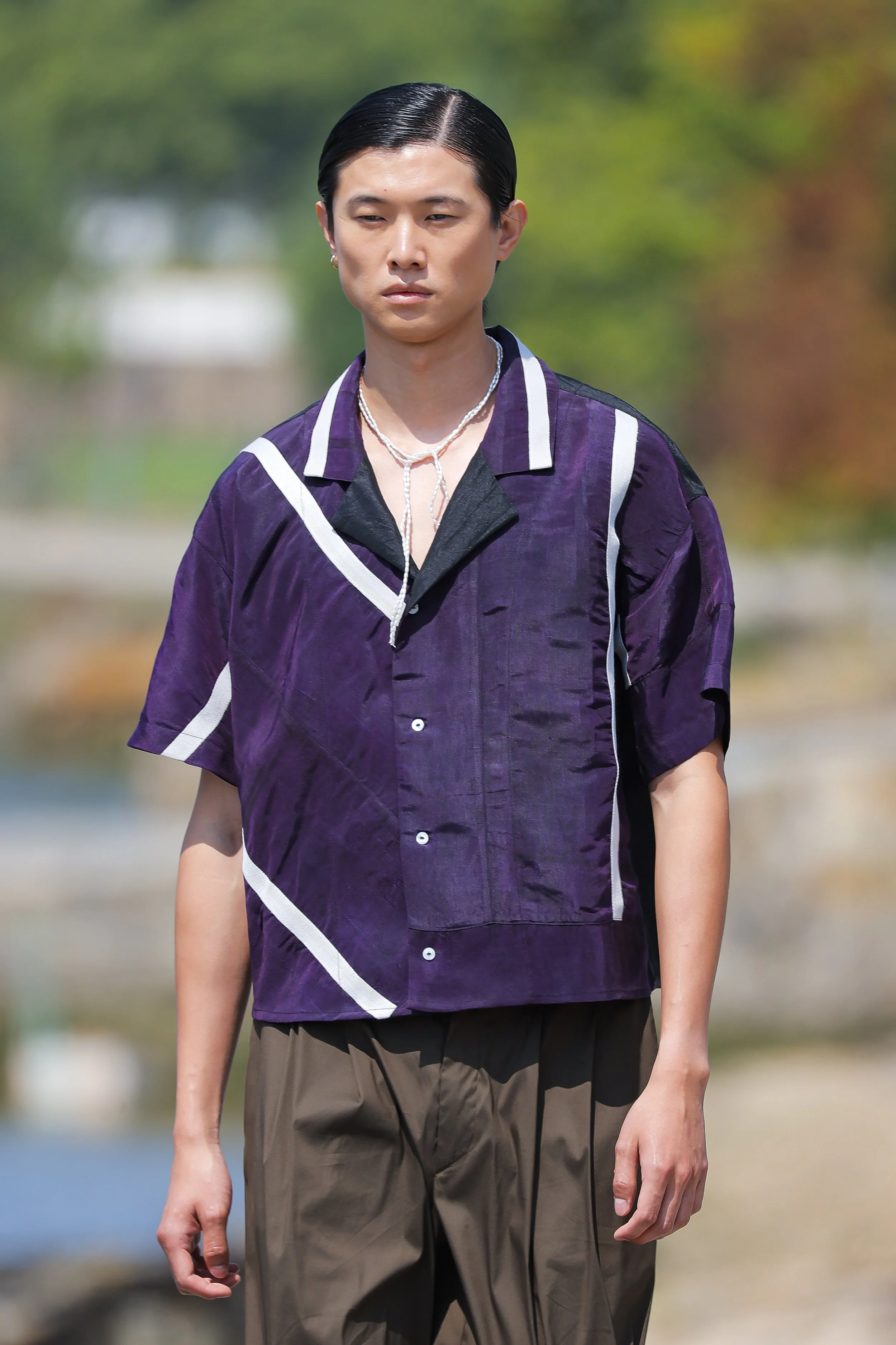 Purple graphic kimono Shirt