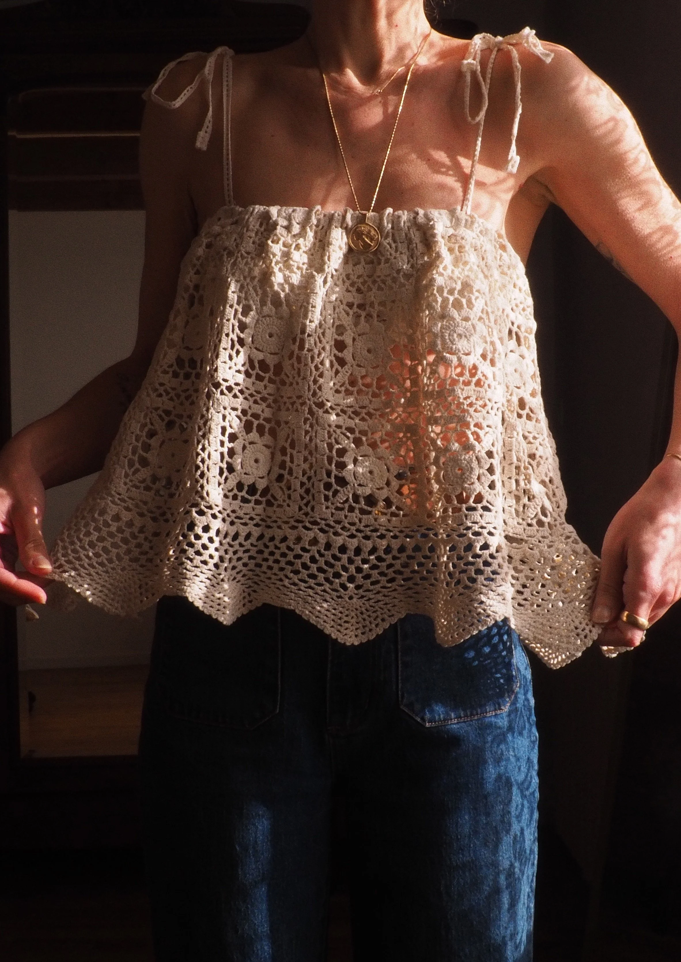 FOR LOVE OF THE MOON X CLARA TOP IN ALMOND