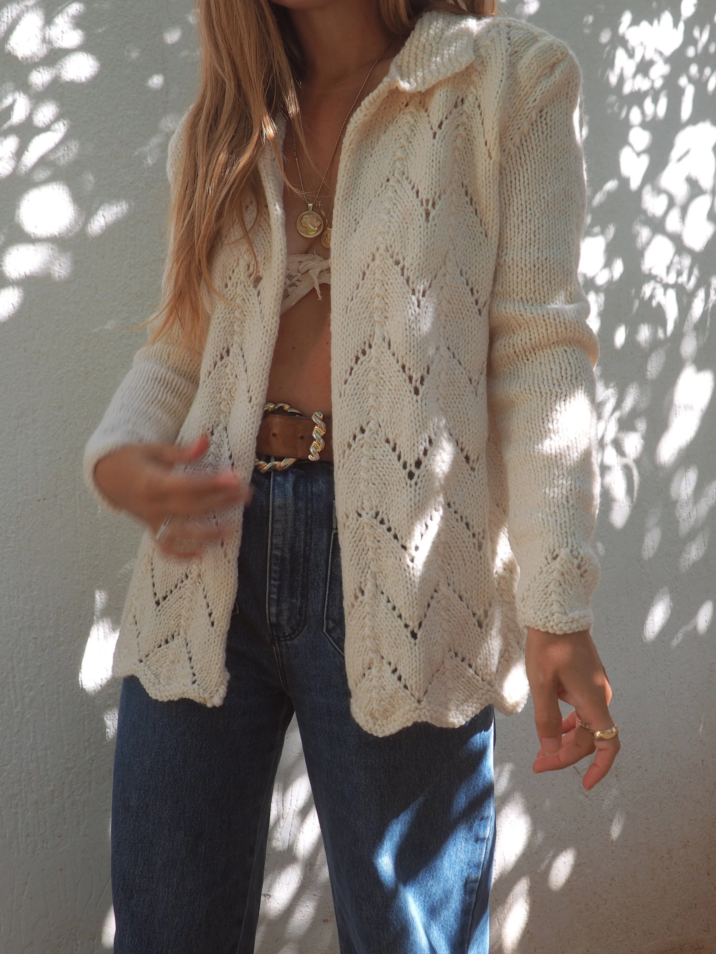 ALMOND VINTAGE CARDIGAN — FOR LOVE OF 